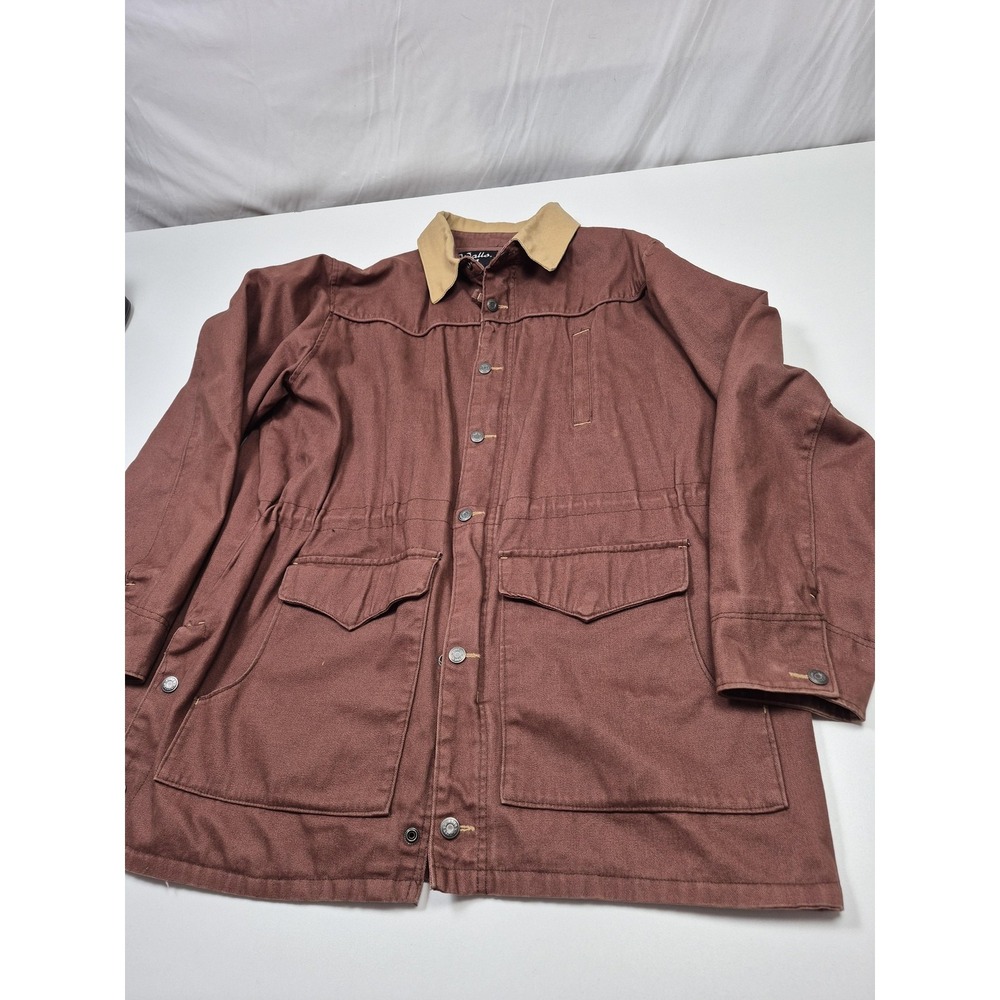 Walls Barn Coat Mens 2XL Brown Canvas Workwear Lined Snap Front Jacket Outdoor
